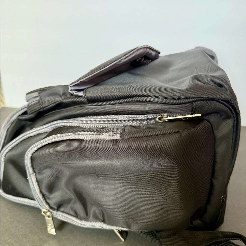 Sleek Black Multi-Pocket Baby Diaper Backpack black